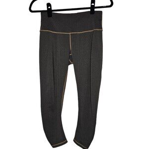 ⭐️Prana Small Leggings Army Green Textured Active Athletic Cropped Ruched Capri